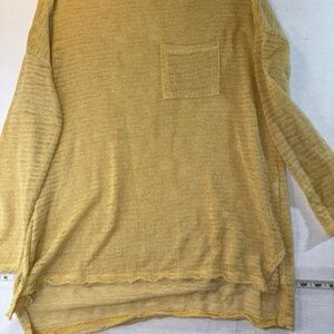 Entro Yellow Crew Neck Sweater Lightweight Knit small